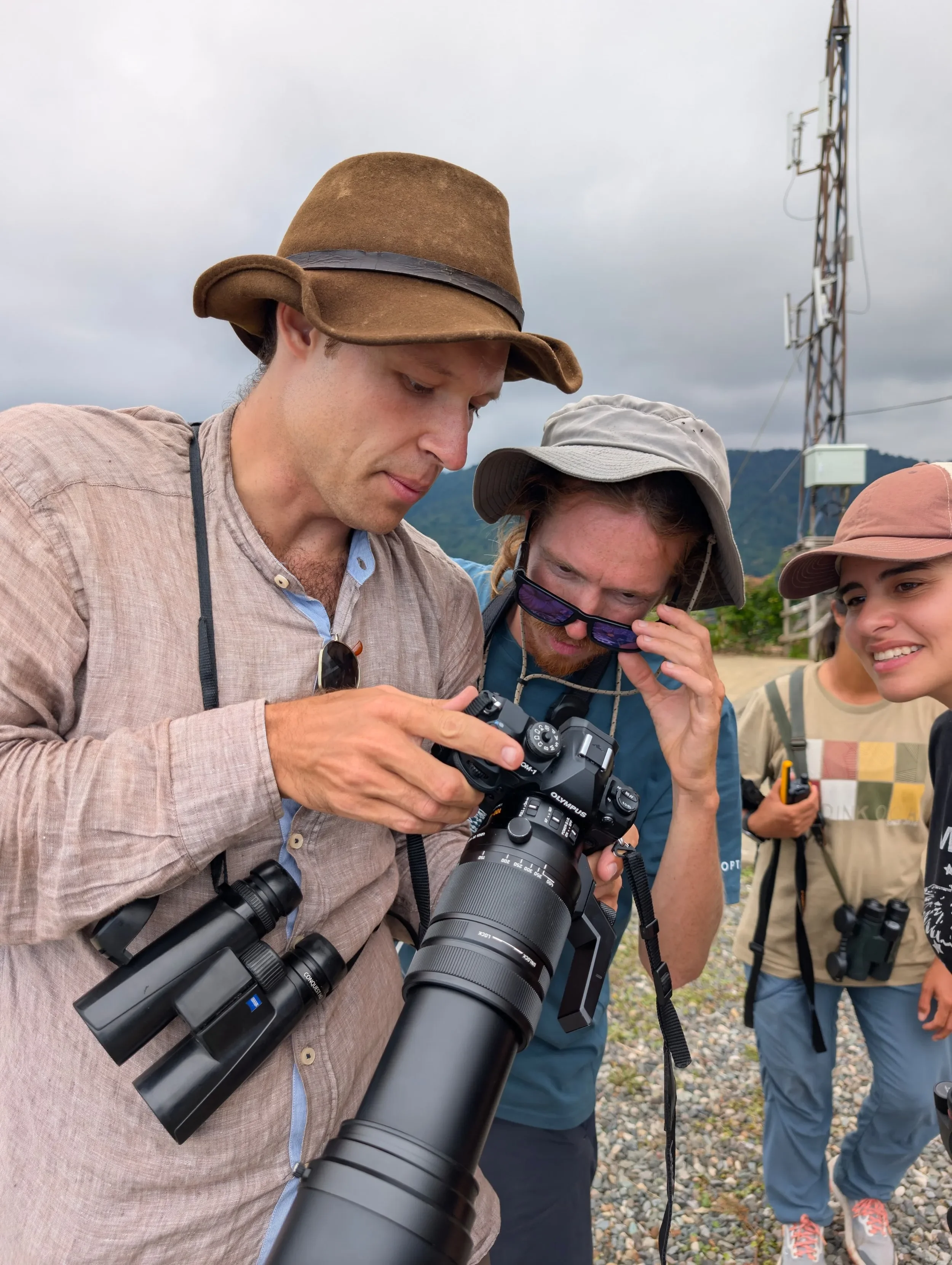 Behind-the-scenes photo from the 2025 Batumi Raptor Count autumn season
