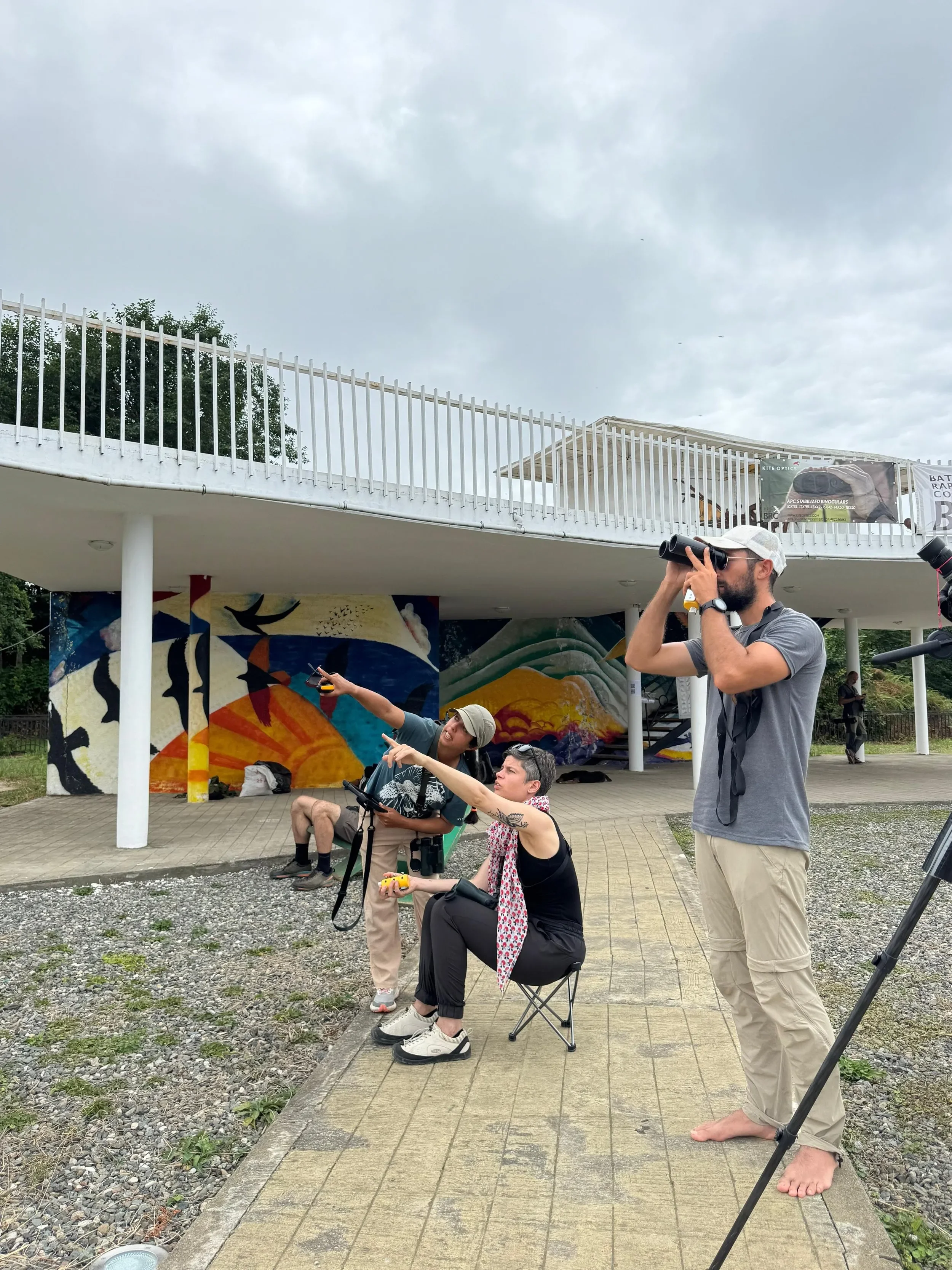 Behind-the-scenes photo from the 2025 Batumi Raptor Count autumn season