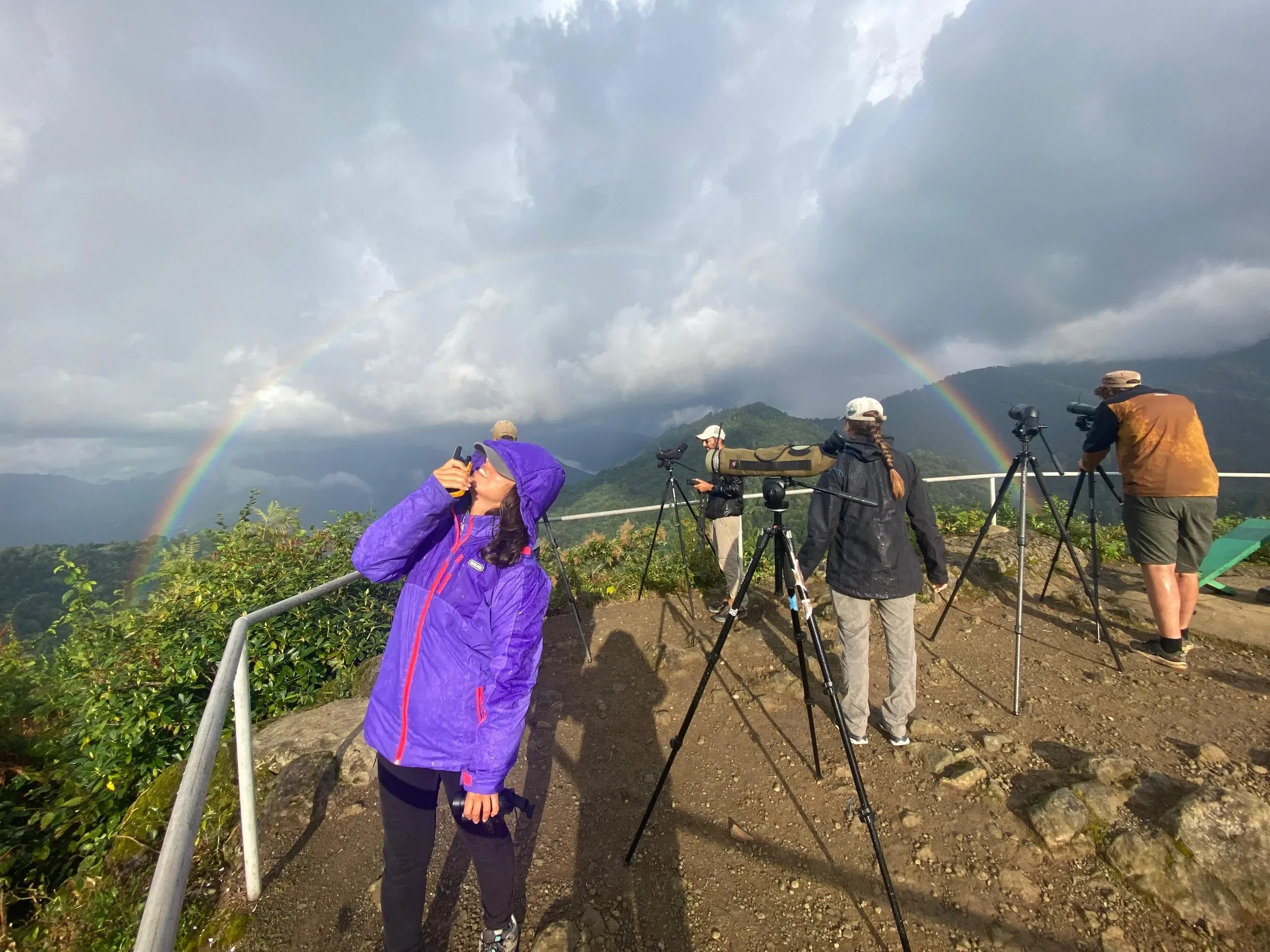 Behind-the-scenes photo from the 2025 Batumi Raptor Count autumn season
