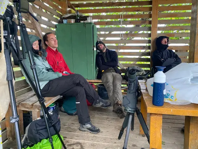 Behind-the-scenes photo from the 2025 Batumi Raptor Count autumn season