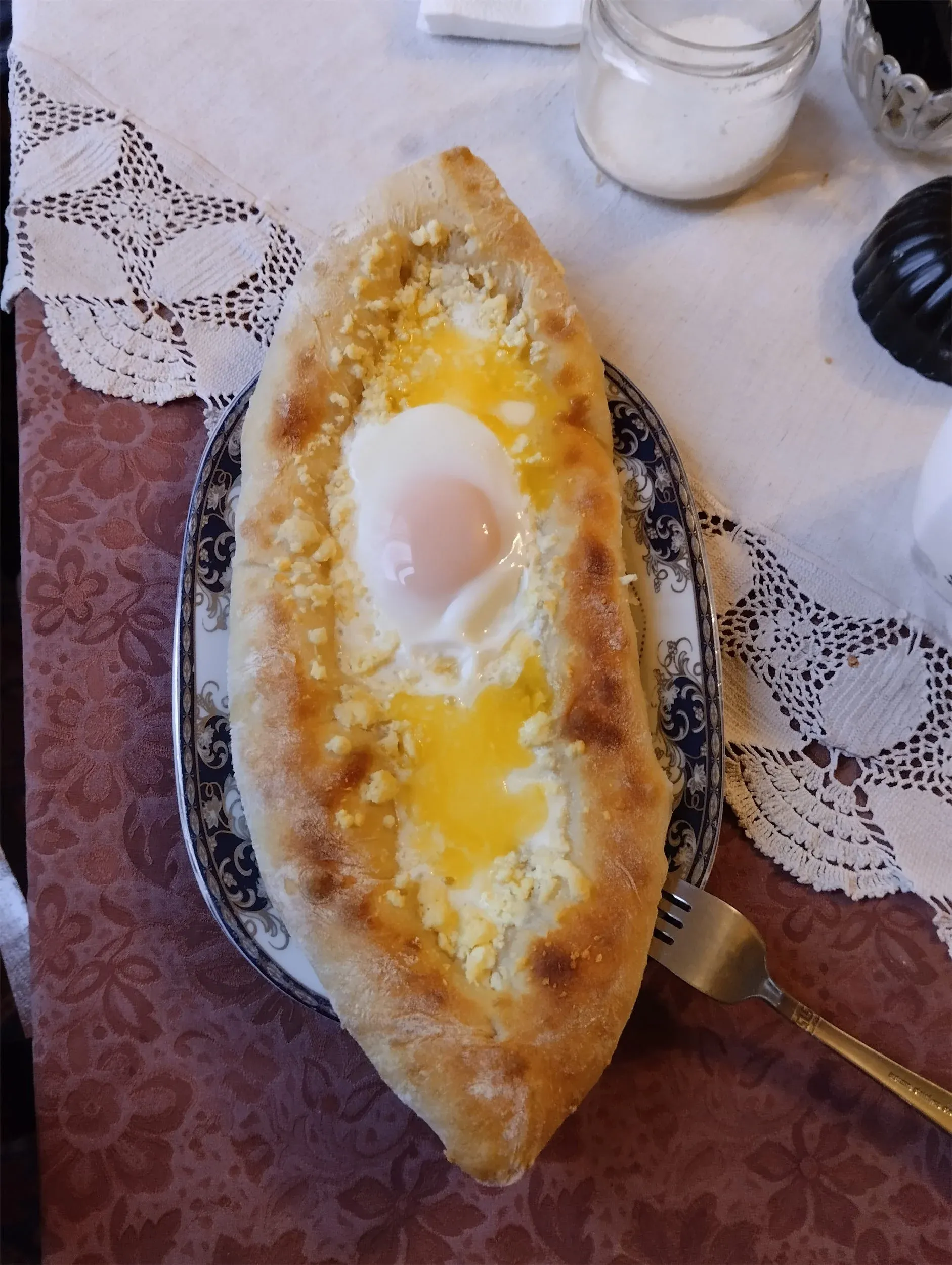 Home-made Adjarian khachapuri