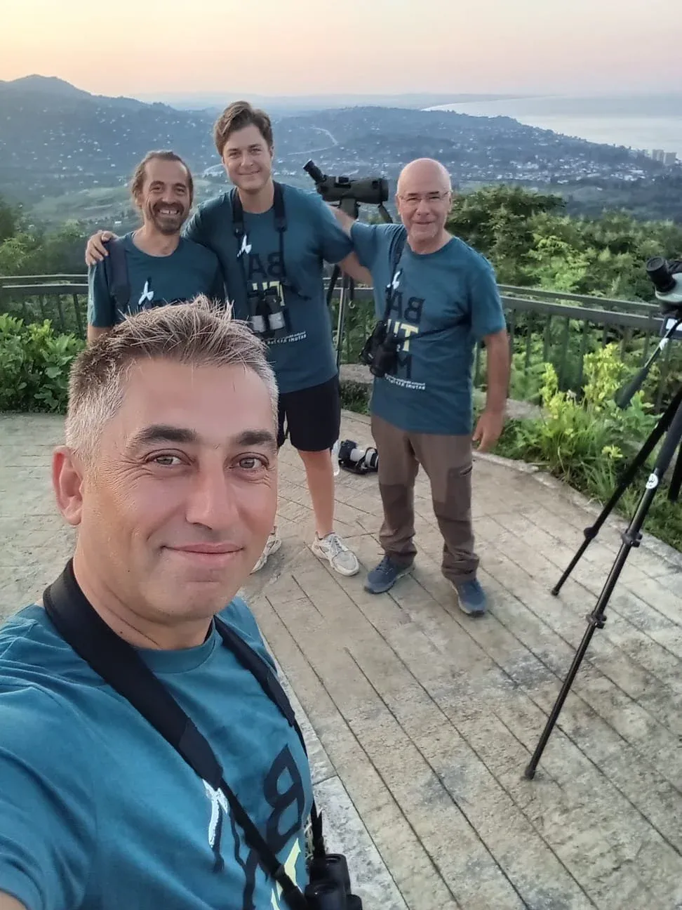 Can, Kadri and Chemil with our chairman Tohar during an early morning on Station 1.