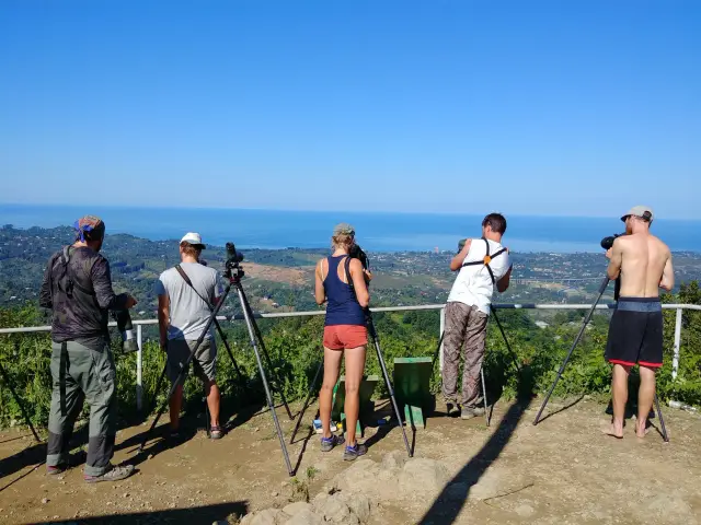 Behind-the-scenes photo from the 2019 Batumi Raptor Count autumn season