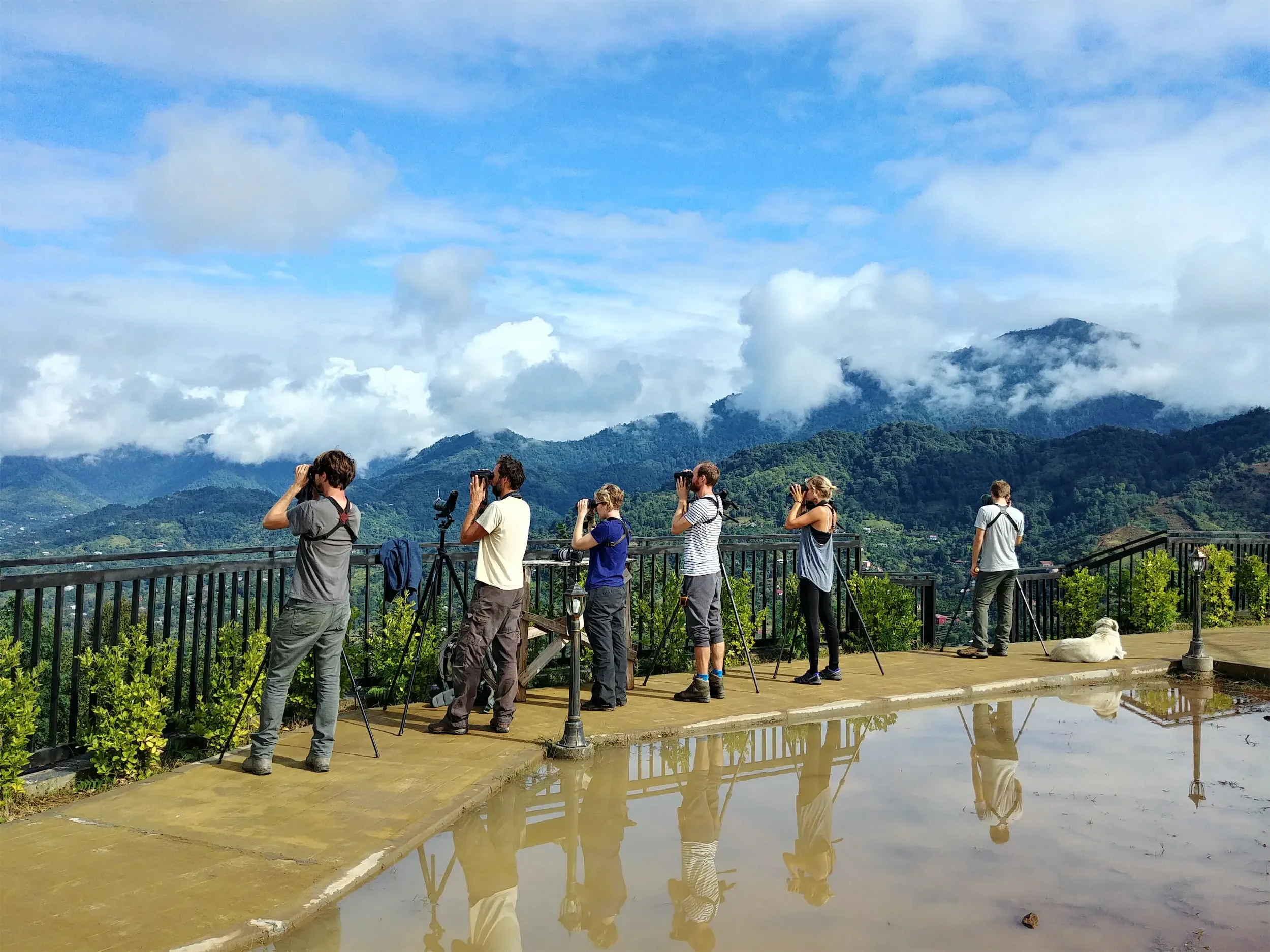 Behind-the-scenes photo from the 2019 Batumi Raptor Count autumn season