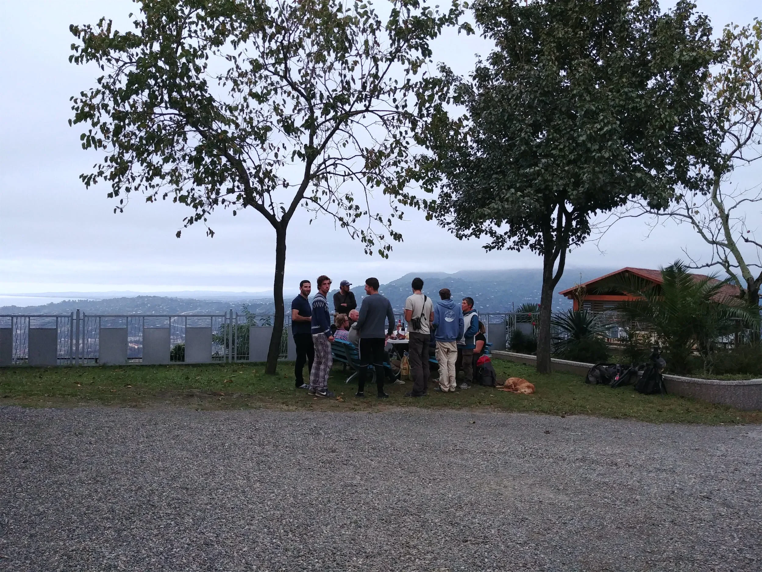 Behind-the-scenes photo from the 2019 Batumi Raptor Count autumn season