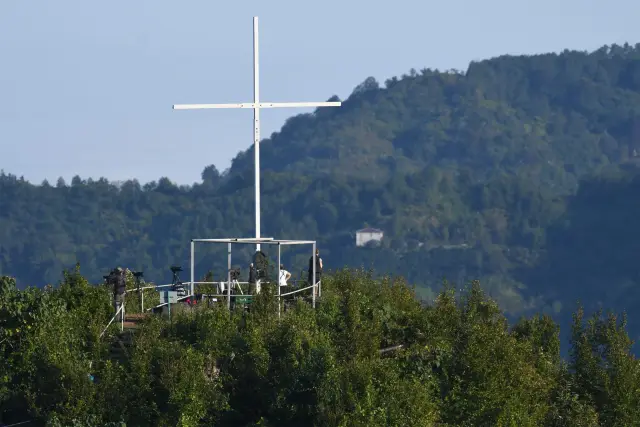Behind-the-scenes photo from the 2019 Batumi Raptor Count autumn season