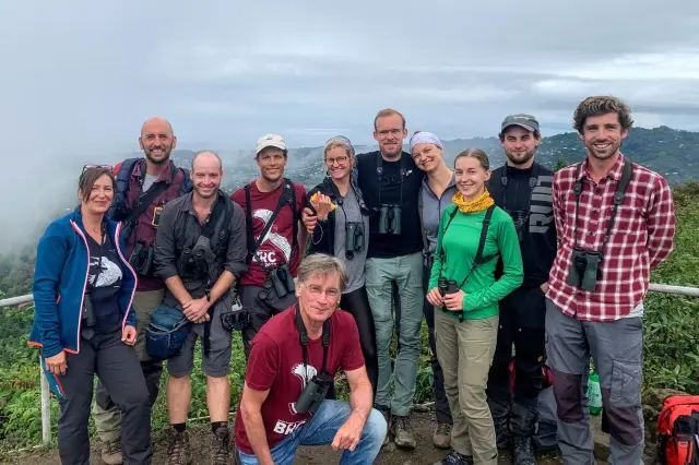 Behind-the-scenes photo from the 2022 Batumi Raptor Count autumn season