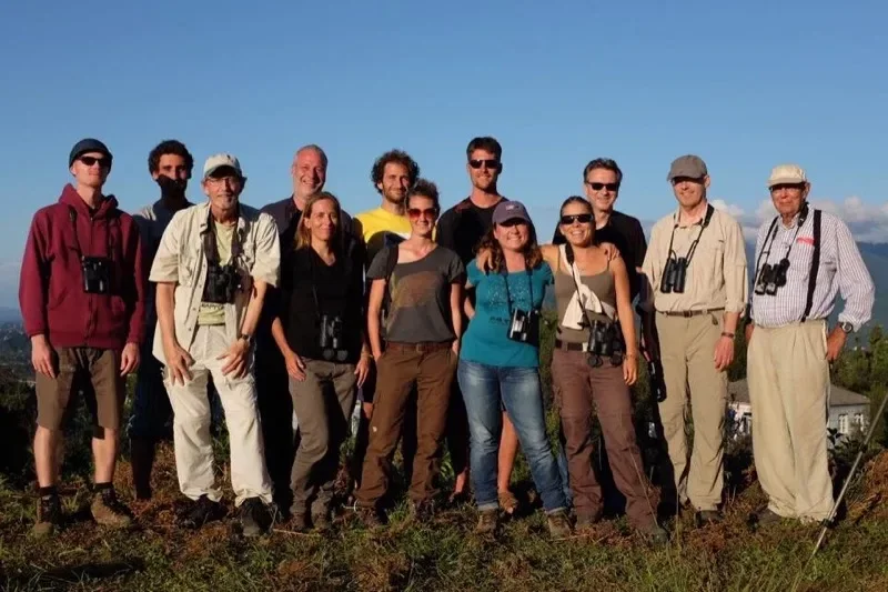 Group photo of BRC count volunteers and visitors at Station 1
