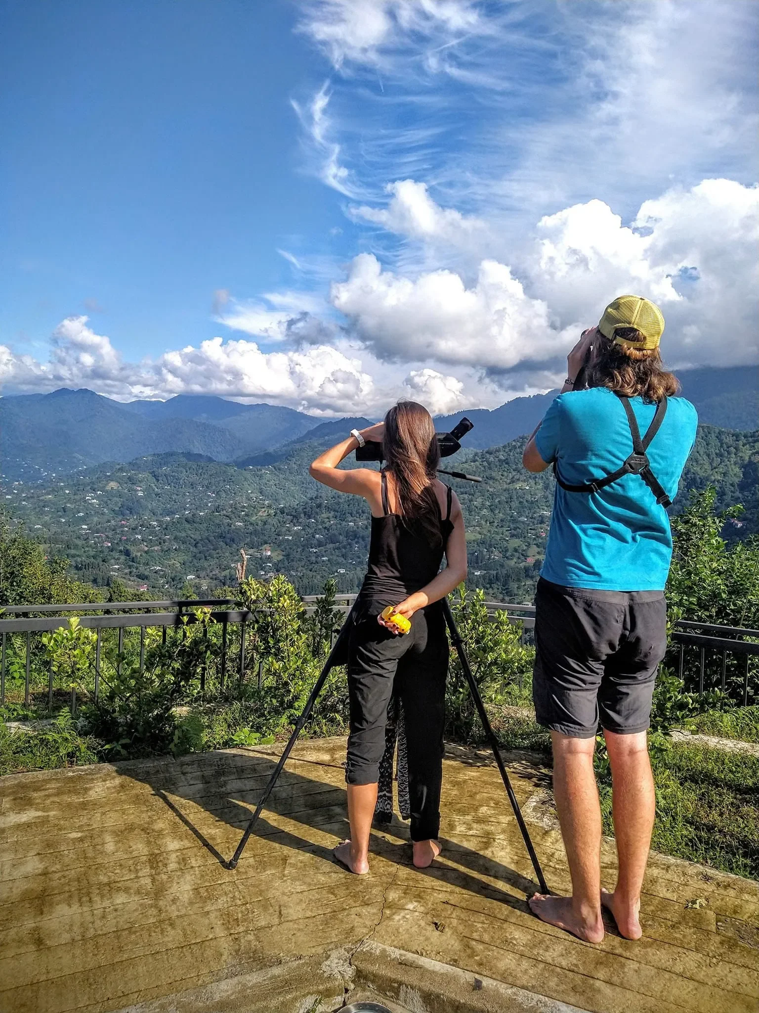 Behind-the-scenes photo from the 2022 Batumi Raptor Count autumn season