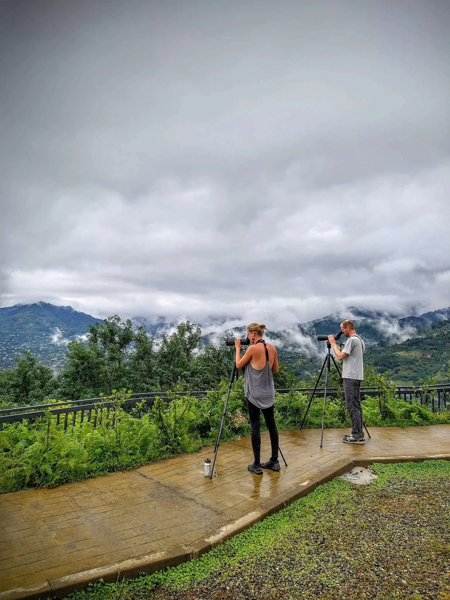 Behind-the-scenes photo from the 2022 Batumi Raptor Count autumn season