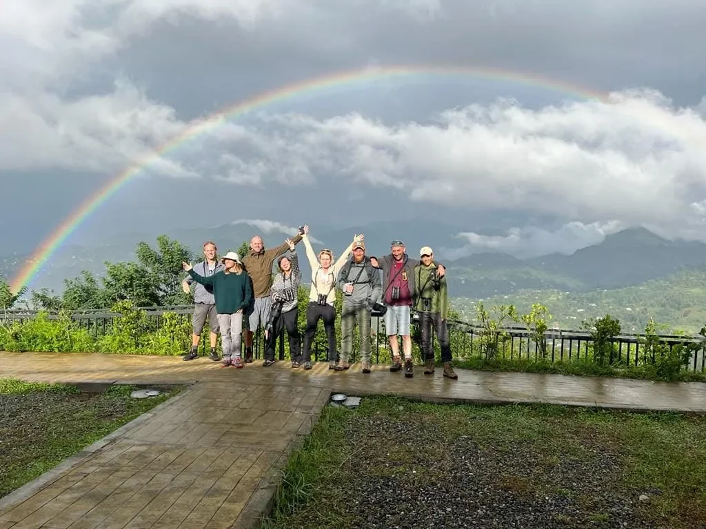 Behind-the-scenes photo from the 2022 Batumi Raptor Count autumn season