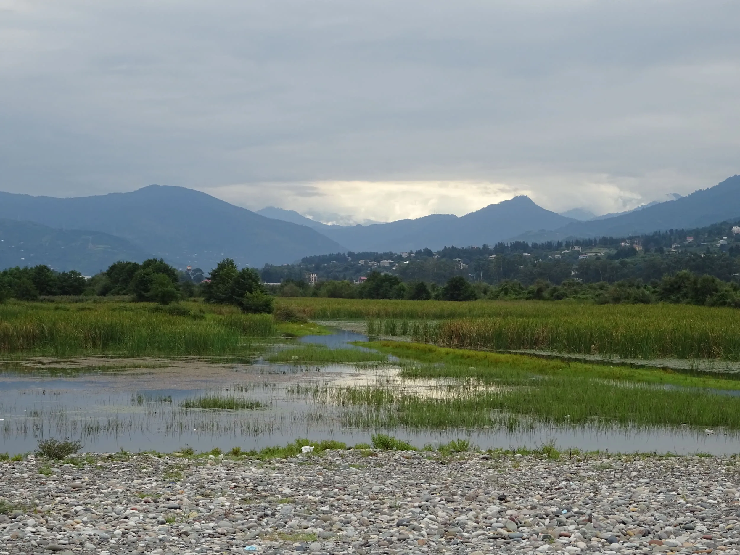 Wetlands and river mouth of the Chorokhi Delta south of Batumi