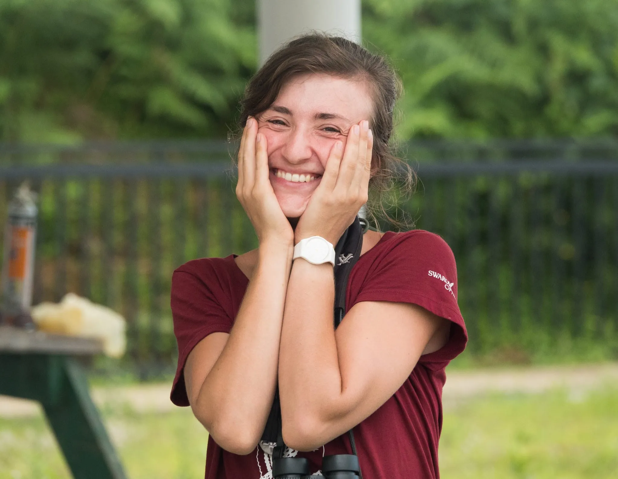 Portrait of Michaëla Berdougo, Batumi Raptor Count volunteer from France